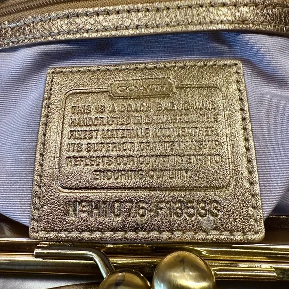 COACH Signature Stripe Framed Carryall Tote - Picture 11 of 13